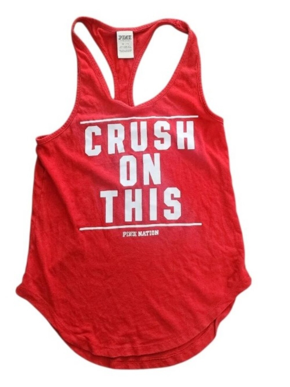 PINK Victoria's Secret Red 'CRUSH ON THIS' Racerback Tank
